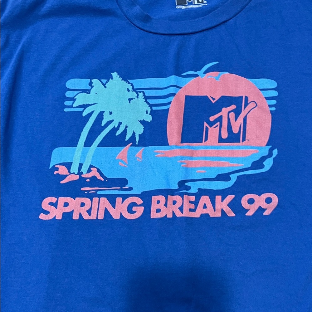 MTV Vibrant Blue Spring Break Tee - Picture 3 of 5